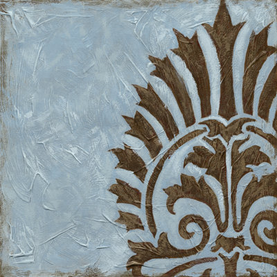 Silver Damask IV - Wrapped Canvas Print
