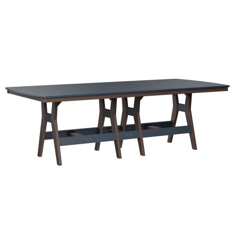 Berlin Gardens Harbor 96″ Rectangular Dining Table, Navy Blue, Chocolate Brown
