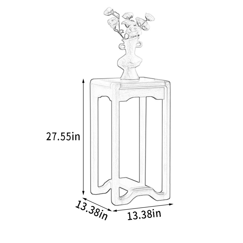 All - Solid - Support pour plante en bois, H 27,55 po x L 13,38 po x P 13,38 po