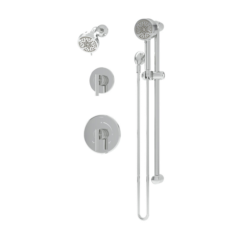 Dia HydroMersion Double Handle Shower System with Hand Spray, Polished Chrome