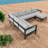 Comfortable U-shaped Patio Sofas, Iron Frame, Modern Style For Garden And Poolside