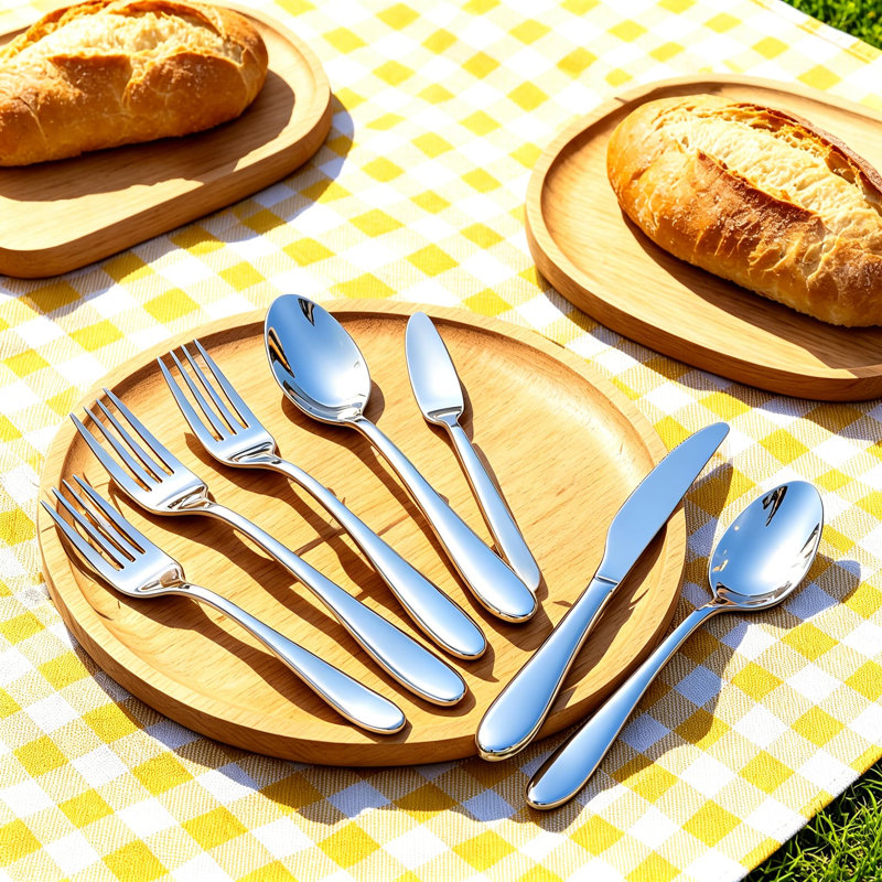 Ensemble de couverts 30 pièces pour 6, ensemble de couverts en acier inoxydable 18/10 de qualité supérieure, ensemble de couverts polis miroir pour la maison, le restaurant, le mariage et la fête, va au lave-vaisselle