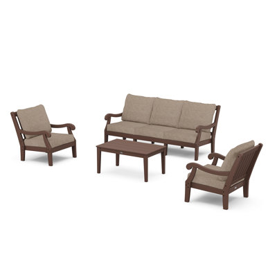 POLYWOOD x Birch Lane Verlyn 4-Piece Deep Seating Set with Sofa