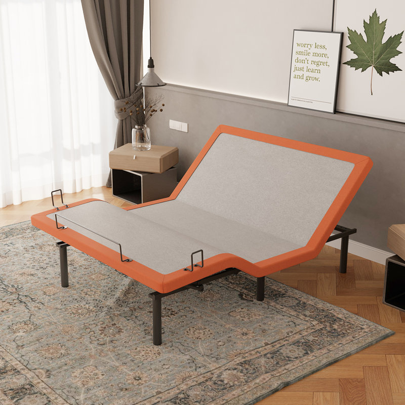 Lit réglable avec massage, télécommande sans fil, contrôle des applications, gravité zéro, éclairage sous le lit, ports USB et de type C des deux côtés