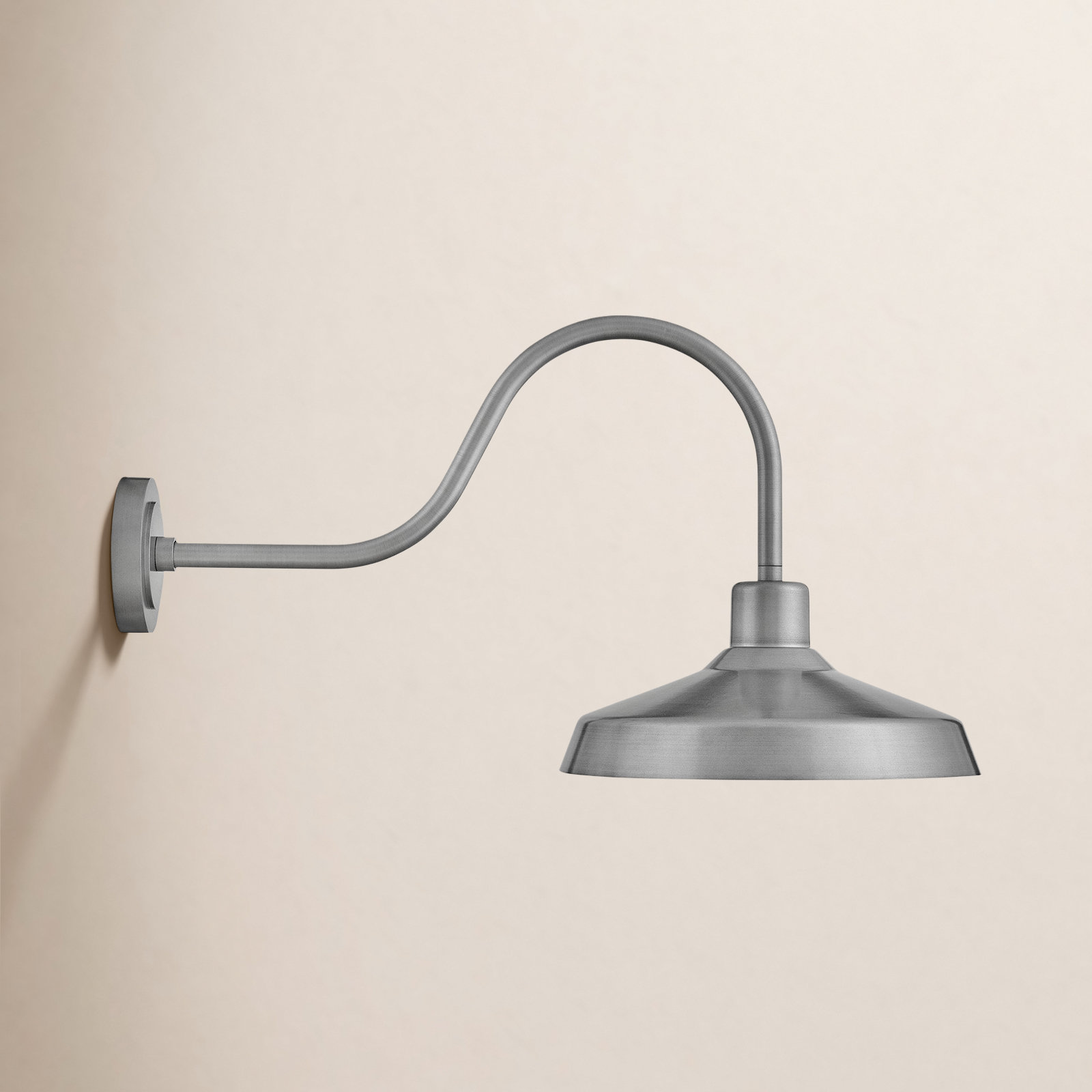 Vanielle Single Light Bell Outdoor Composite Wall Light, Antique Brushed Aluminum, 17.5" H x 16" W x 32.5" D