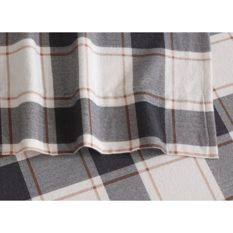 Literie RUVANTI en flanelle 100 % coton biologique, taille simple, couleur Corail, Twin, Go Coral Plaid
