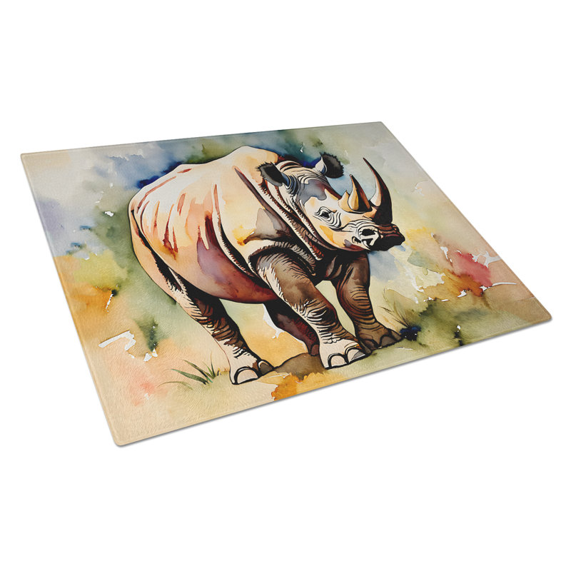 Rhinoceros Glass Cutting Board Large