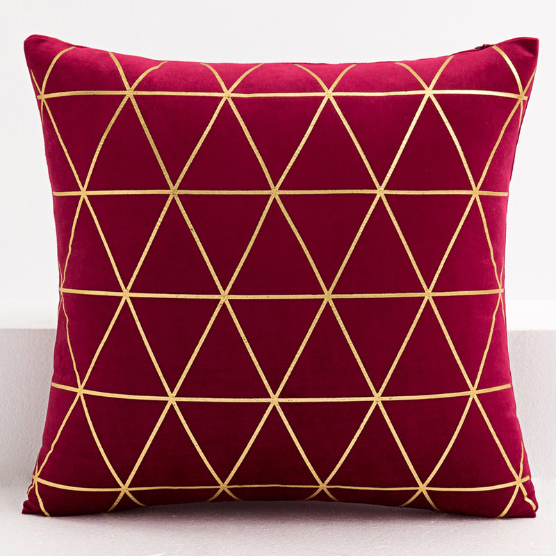  Housse de coussin carré et insert, Vin rouge, 18 po x 18 po, Housse de coussin seulement - sans coussin