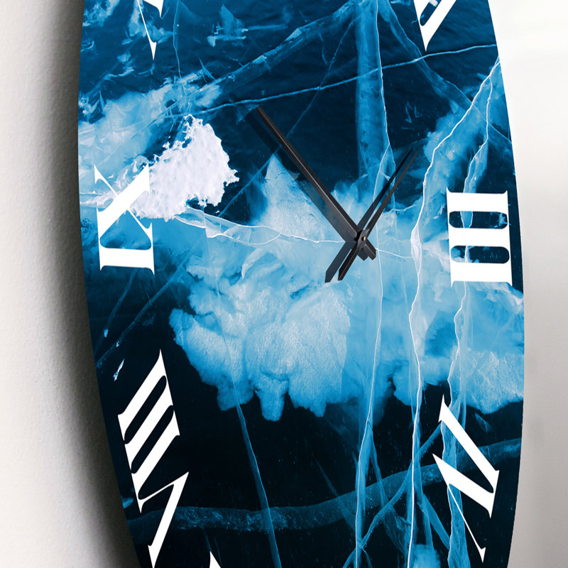 Structure bleue et blanche I - Horloge murale moderne, Petit