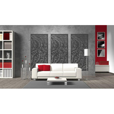 178cm H x 89cm W Charcoal Wood Plastic Composite Privacy Screens with 1 Panel