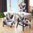 Purple Black Multifaceted Whirls - Velvet Upholstered Modern Slipper Chair, Purple Accent Chair