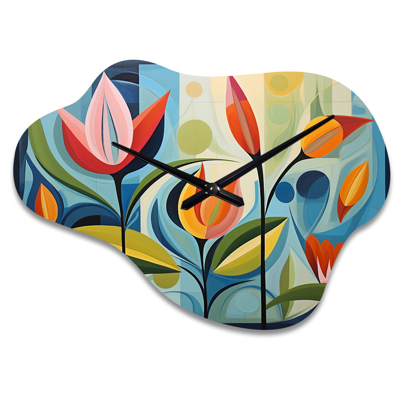 Horloge murale Dekle Green Mid Century Mod Nature II - Mid Century, Grand