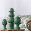 Sculpture artichaut en céramique verte 7,5 po, statue piédestal décorative pour manteau de cheminée, table, buffet ou centre de table
