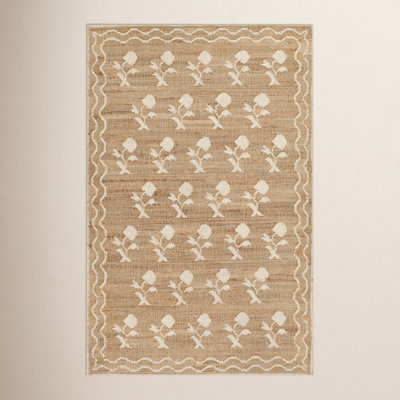 Orchard Ivory Hand-Woven Floral Jute Rug