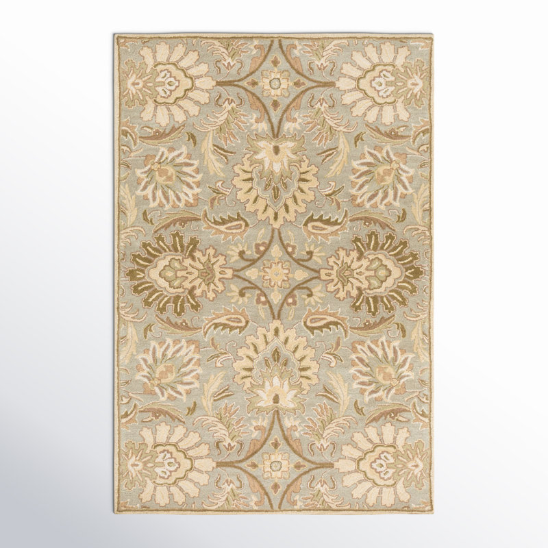 Arden Wool Floral Indoor Rug, Oval 6' x 9'