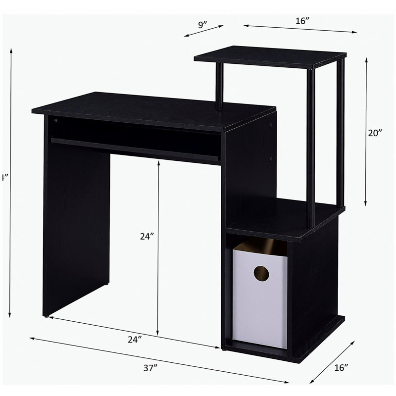 Bureau d'ordinateur Lyphre, Noir