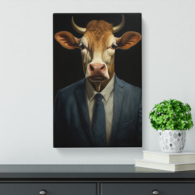 Cow In A Suit No.3 - No Frame Print