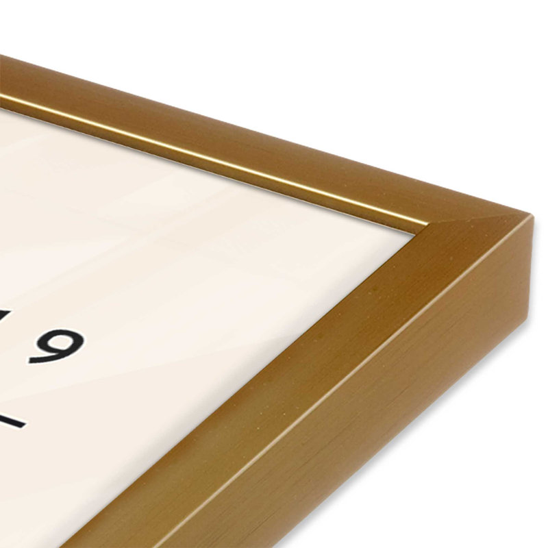 Impression monochrome de courbes de Bauhaus, H 15,25 po x l 12,25 po, Cadre photo doré simple, Bauhaus monochrome