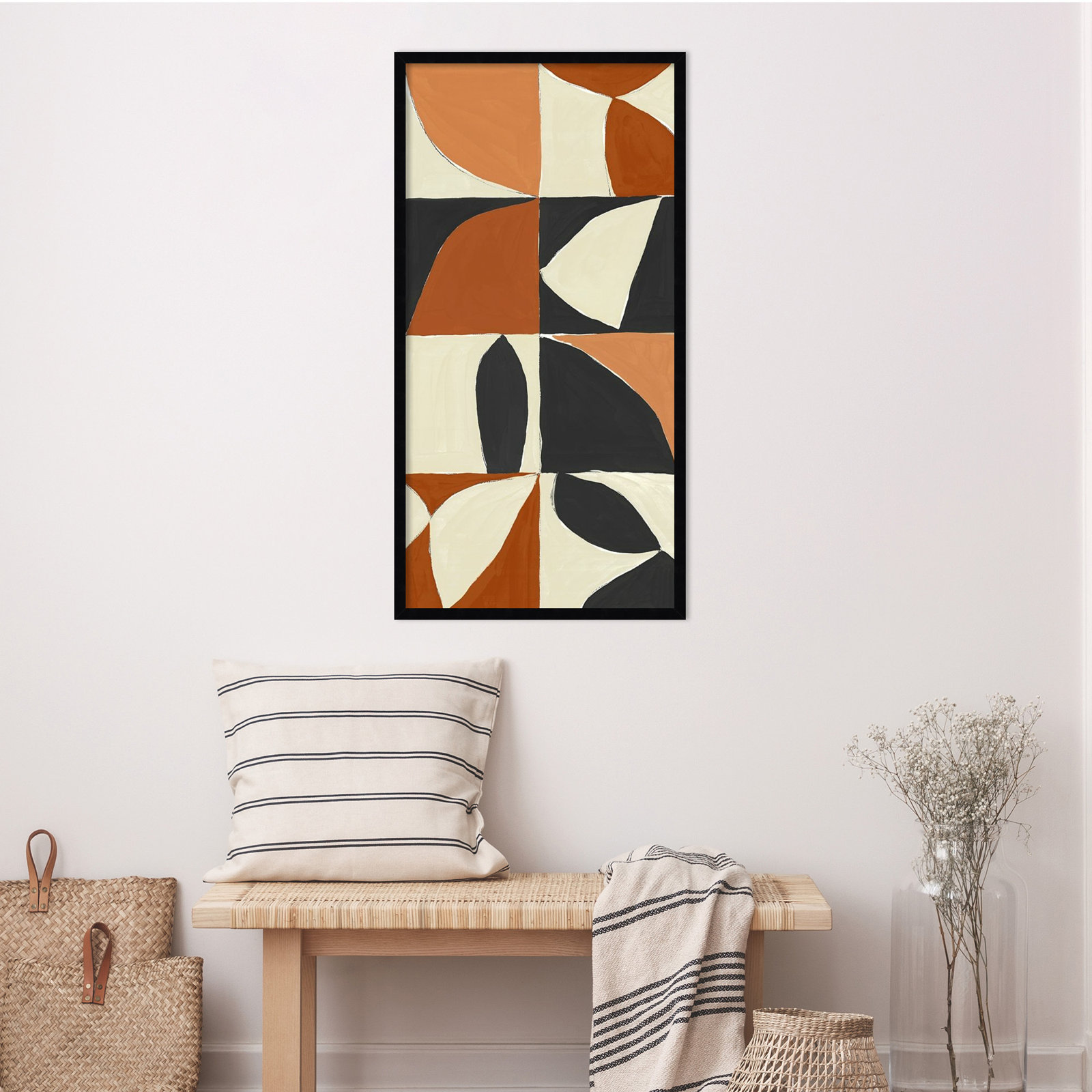 Tulia "Mayan Pattern I" Print by Isabelle Z, 41" H x 21" W x 1" D, Black