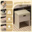 Coiffeuse 41,3 po avec miroir coulissant, lumières DEL, tabouret de rangement, 3 tiroirs, armoires RVB, tablettes ouvertes