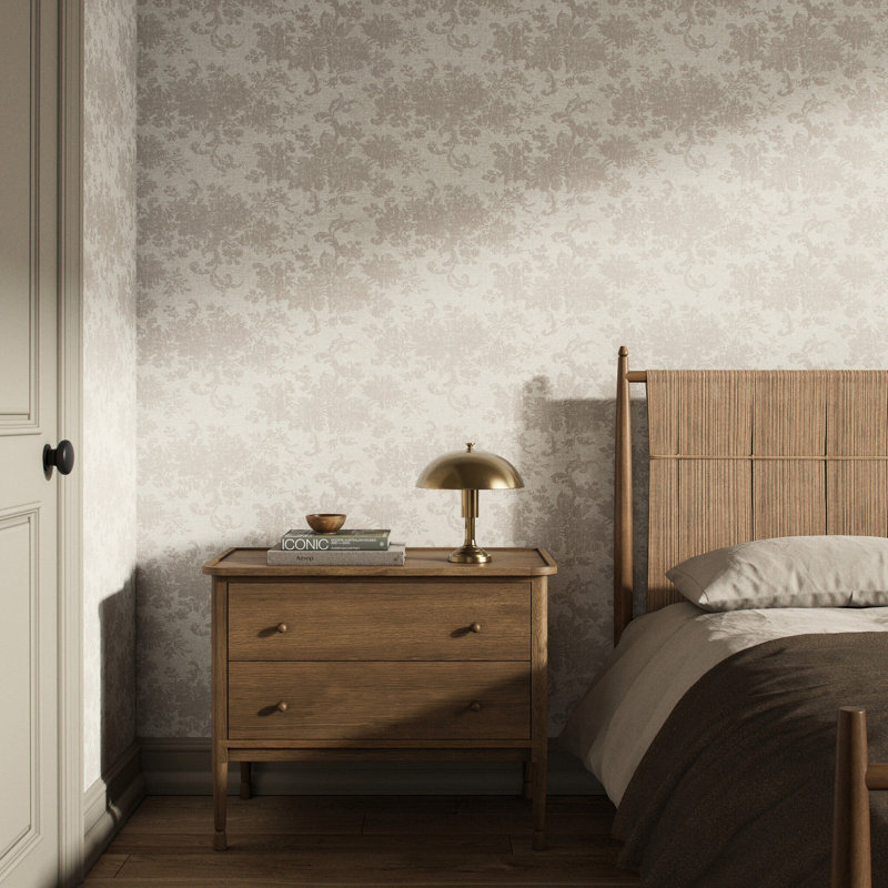 Fallingbrook Damask Wallpaper, 52"x132", Fallingbrook Grey II