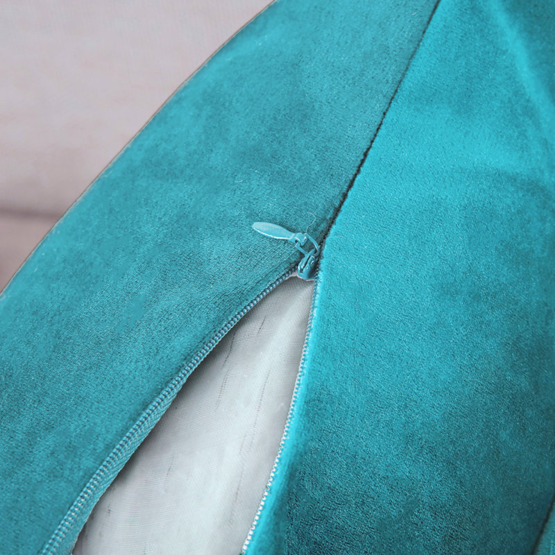Pleated Square Polyester Velvet Pillow Cover, 18"H x 18"W, Light Green