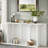 Modern Curved Design Ash Veneer Console Table With Shelf-369760435