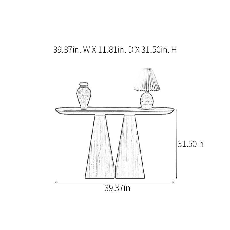 Console Retro Minimalist Art, Brun, H 31,5 po x l 39,37 po x P 11,81 po
