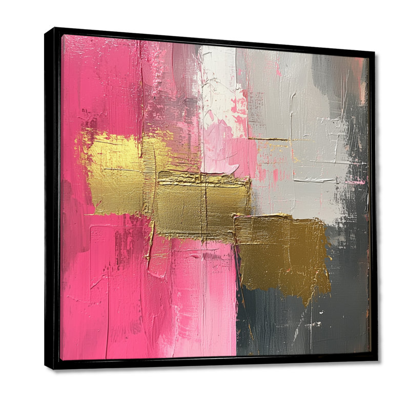 Scheller Cherry Blossom Pure Form - Art abstrait Mid-Century, Impression encadrée flottante, Noir, noir, noir, noir