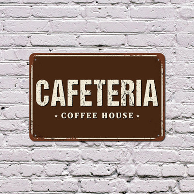 Enseigne en plastique 11 po x 17 po Cafeteria