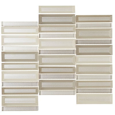 4 carreaux de mosaïque empilés droits et aléatoires Daltile Cascading Waters (10 par carton) (8,00 pi² par carton)