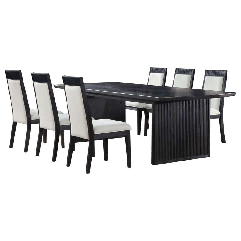 Ensemble de table de salle à manger à rallonge 7 pièces Brookmead - noir