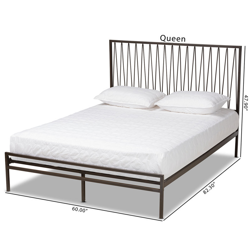 Allsup Solid Wood Slat Headboard Design Bed, Full