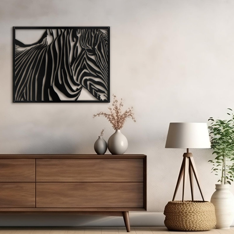 Wall Decor Metal, Black, 20" H x 30" W x 0.05" D