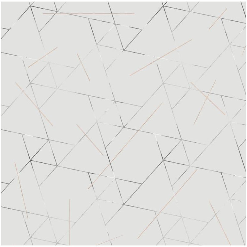 Geometric Vinyl Wallpaper Roll by Jamie Graney, Gray/Silver Leaf