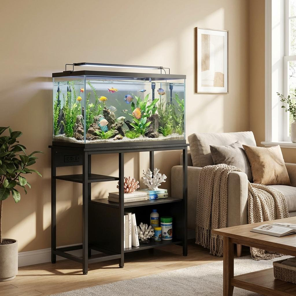 Tucker Murphy Pet™ Fish Tank Stand with Power Outlets, Heavy Duty Metal ...