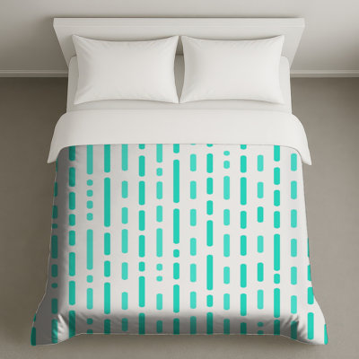 Housses de couette à lignes verticales turquoise