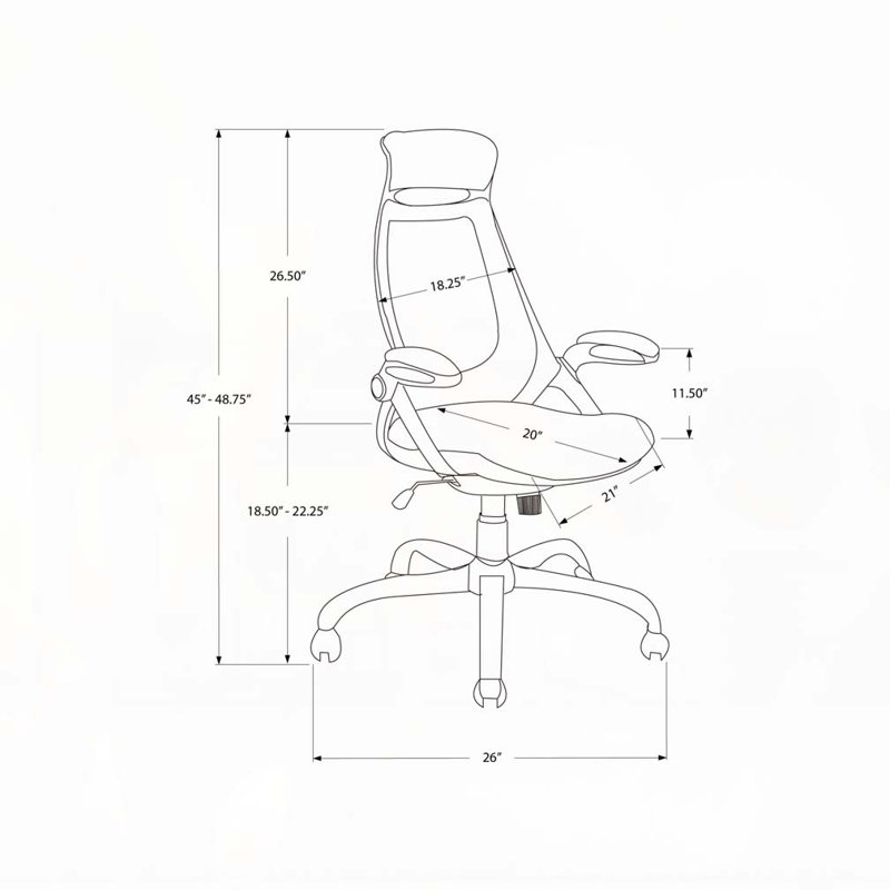 Fauteuil de bureau, hauteur réglable, pivotant, ergonomique, accoudoirs, bureau d'ordinateur, travail, filet noir, métal chromé, contemporain,