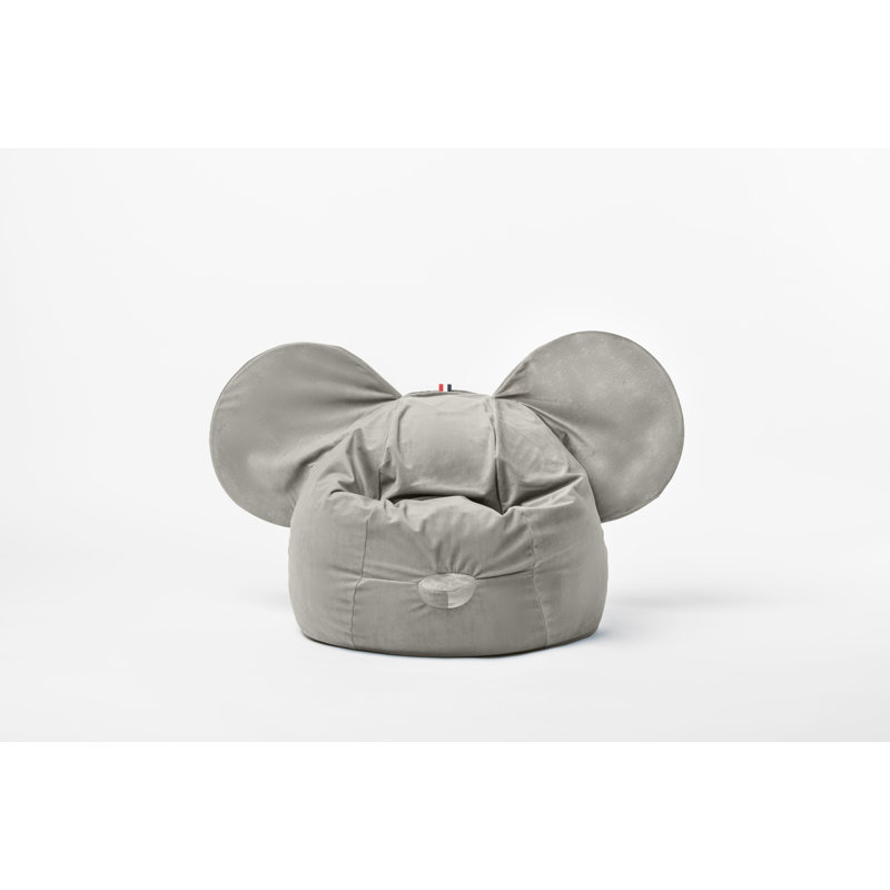 Velvet Classic Bean Bag, Grey