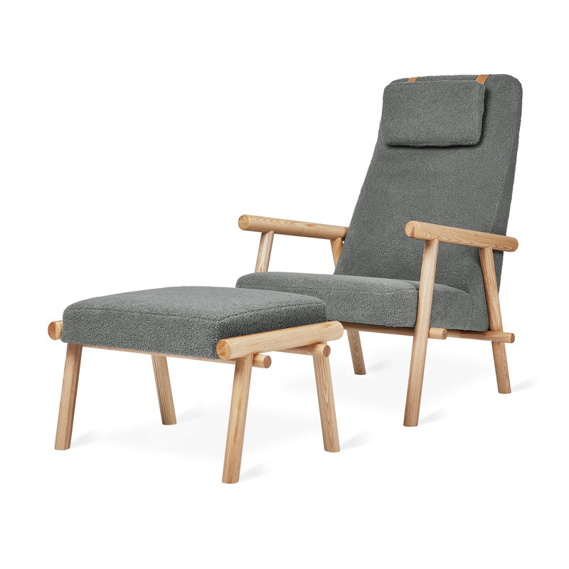 Fauteuil et repose-pieds Labrador, 100% polyester bluff