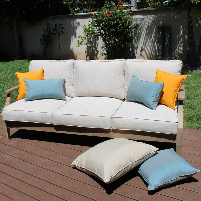 Housse et insert de coussin rectangulaire intérieur / extérieur Element, 12 po x 20 po, Turquoise poussiéreux