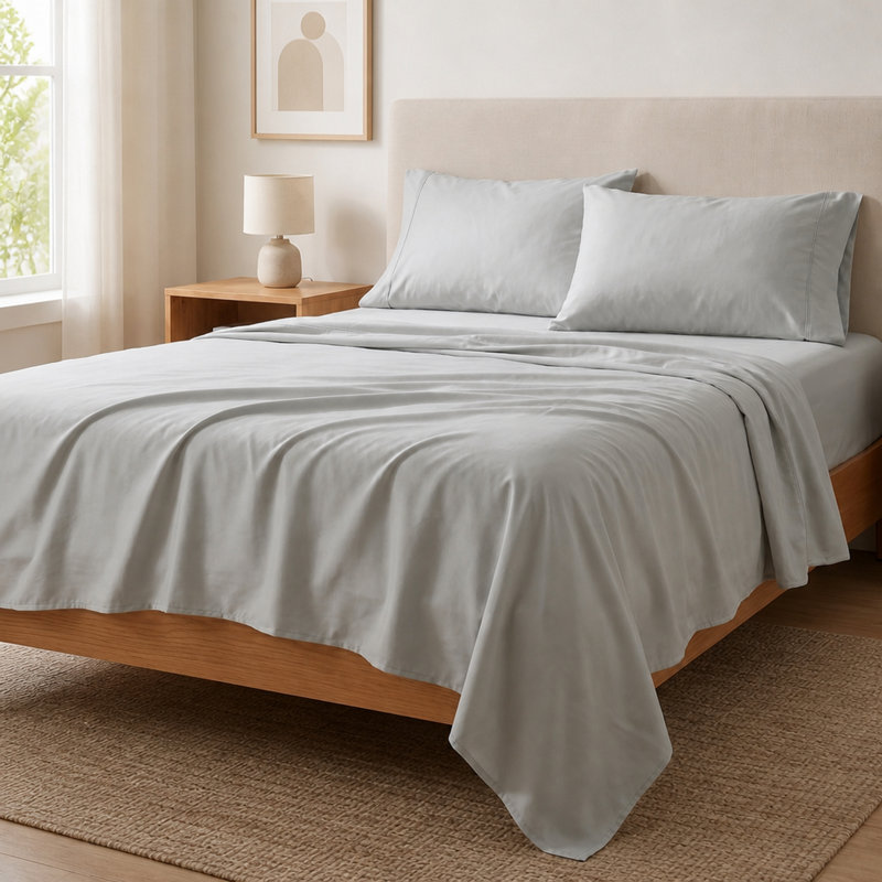 Ensemble de draps en microfibre brossée, King Sheet Set with 2 Pillowcases, Pewter