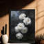 Reproduction d'art encadré noir et rose blanche dans la brume-679243985