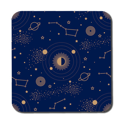 Cork and Polyester Agate Ceramic Jute Leather Crystal Square Round 6 Piece Coaster Set