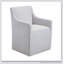 Fauteuil gris en polyester avec base rectangulaire