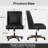 Upholstered Swivel Task Chair with Nailhead Trim-886834296