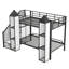 Lit superposé en métal en forme de château avec garde-robe et rangement multiple-301536120