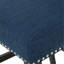 Ensemble de 2 tabourets de comptoir à oreilles capitonnés contemporains en tissu, bleu marine et brun foncé