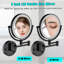 Miroir de maquillage mural grossissant à double face 8 pouces à DEL avec extension de 12 pouces noir mat grossissant 1 / 3X-693850598