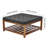 Premium Tufted Linen Square Ottoman Coffee Table with Under-Seat Storage